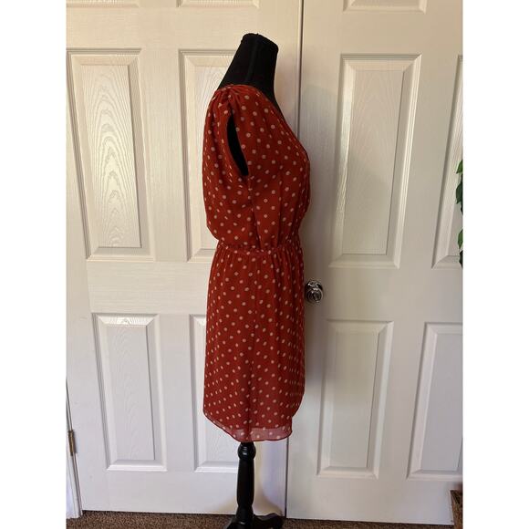 THML Women’s Small Polka Dot Burnt Orange Dress - Picture 5 of 12